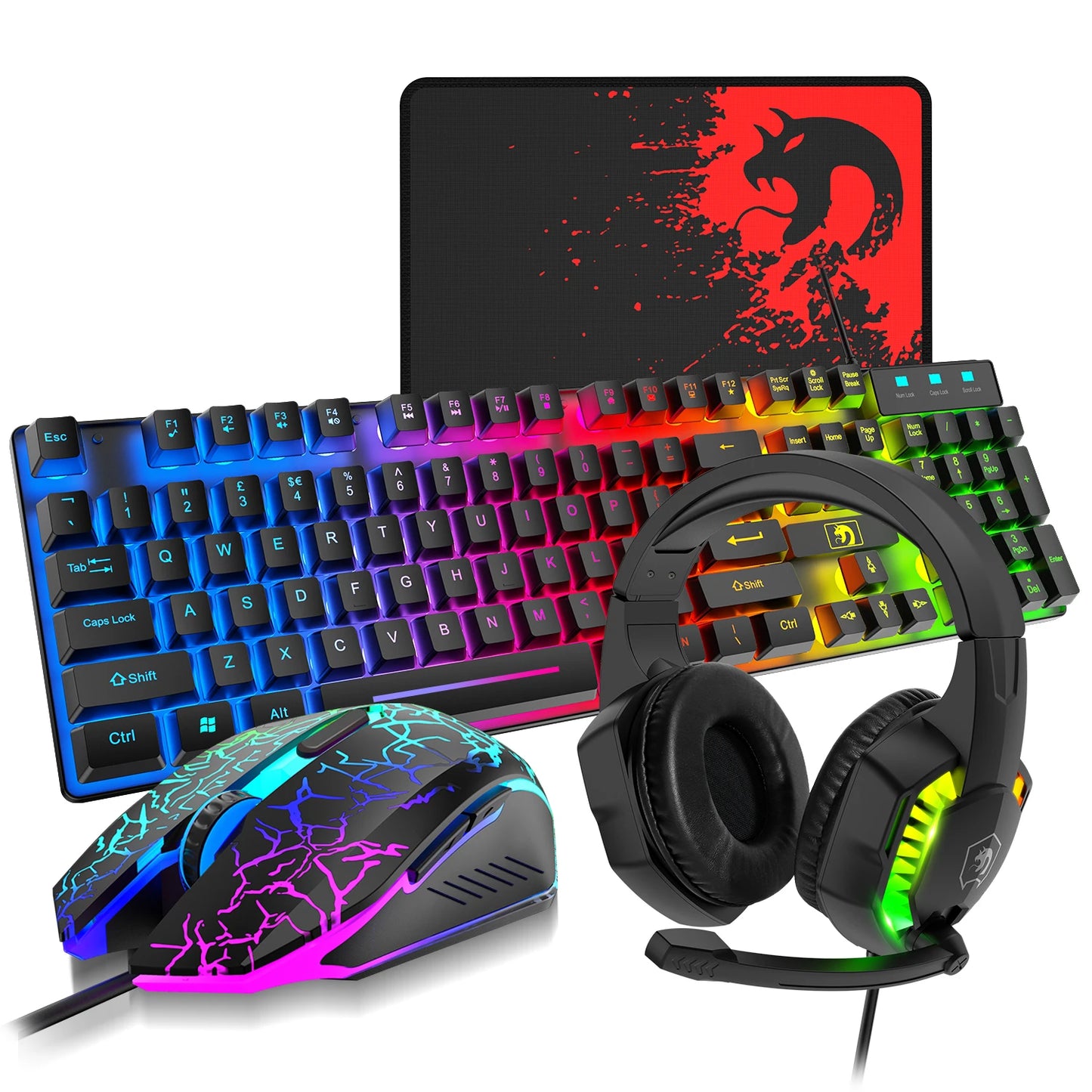 MAMBASNAKE T11 Wired Gaming Keyboard Mouse Headset Combo