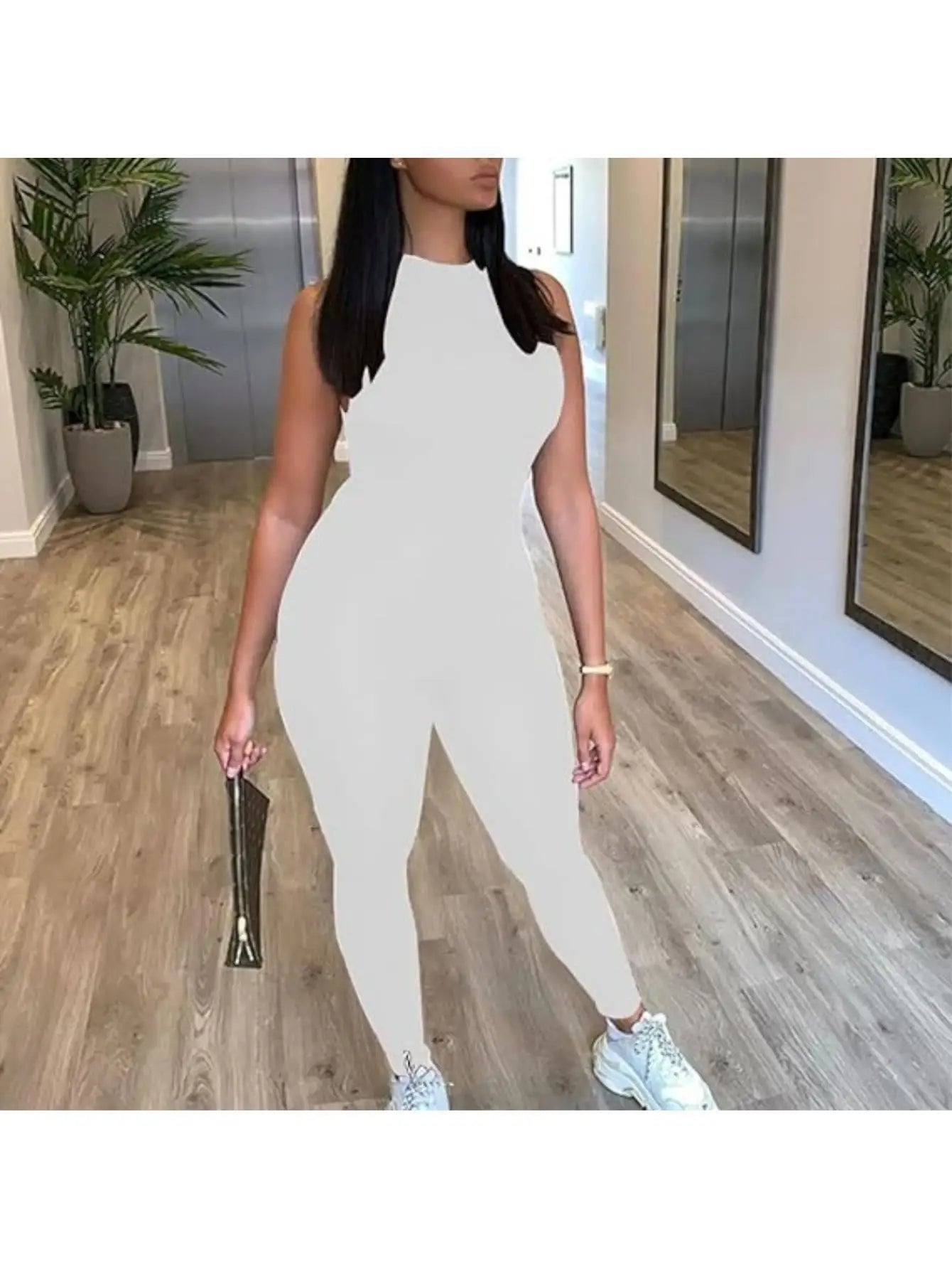 Women's Sleeveless High Waisted Yoga Jumpsuit For Sports