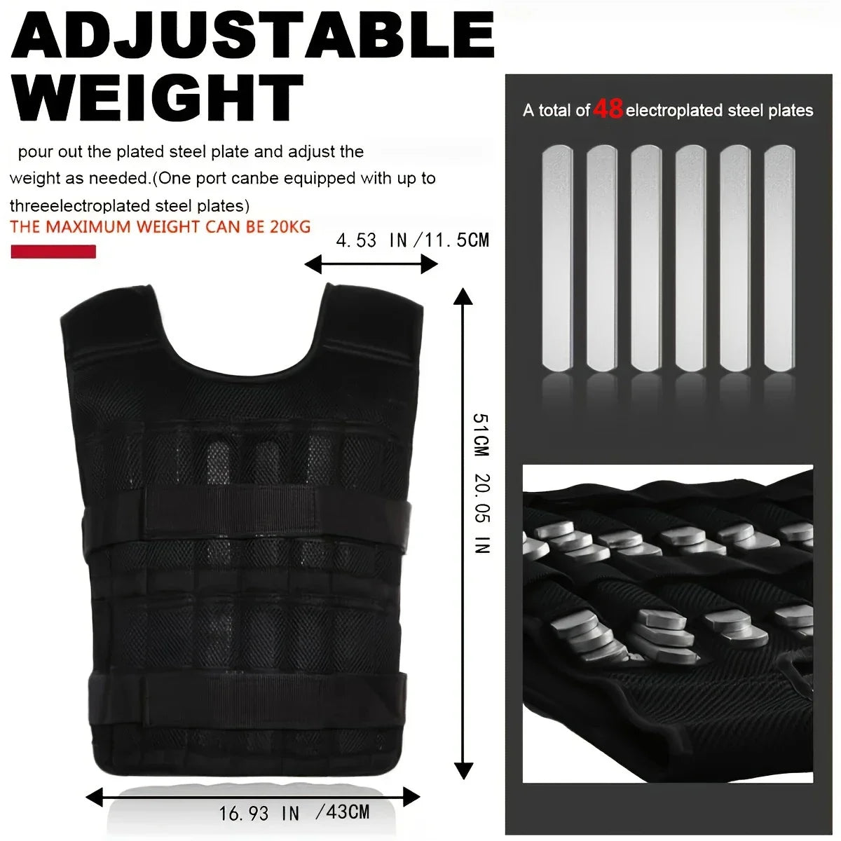 NONE Adjustable Weight Vest With Ankle And Wrist Weights