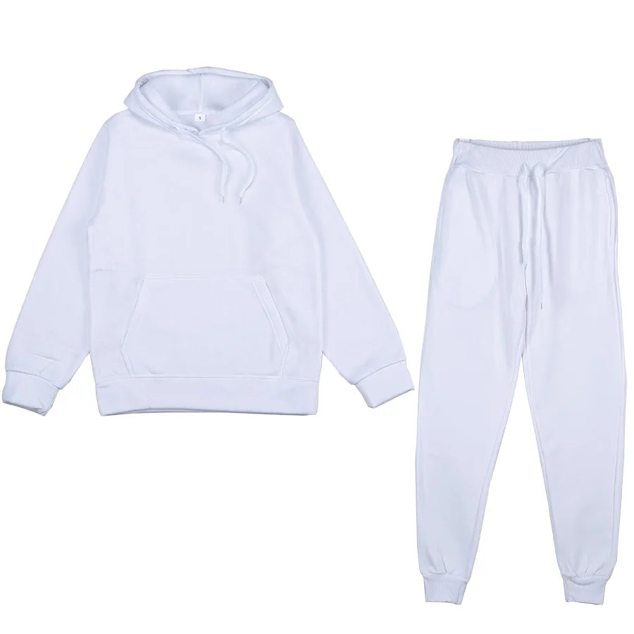 NONECN Women's Fleece Tracksuit Two Piece Set Hooded Sweatpants