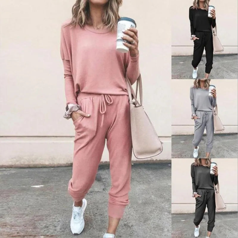 NONECN Women Tracksuit Two Piece Set Spring Autumn Casual