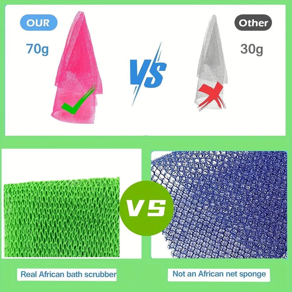 African Net Sponge Hyperexfoliating Bathing Wash Cloth LuxuriousPremium Gentle Scrub