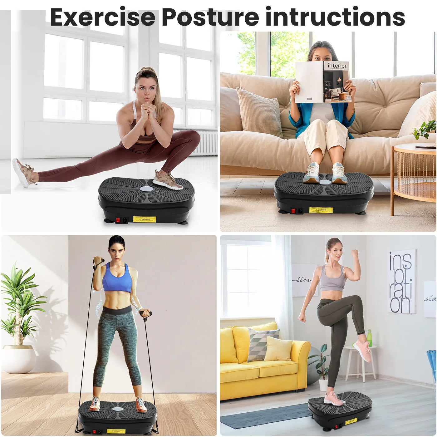 Vibration Plate Exercise Machine Whole Body Workout Power Vibration Platform