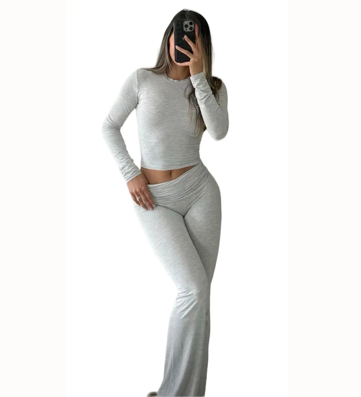 None Women's Yoga Two-Piece Set Long-Sleeve Activewear