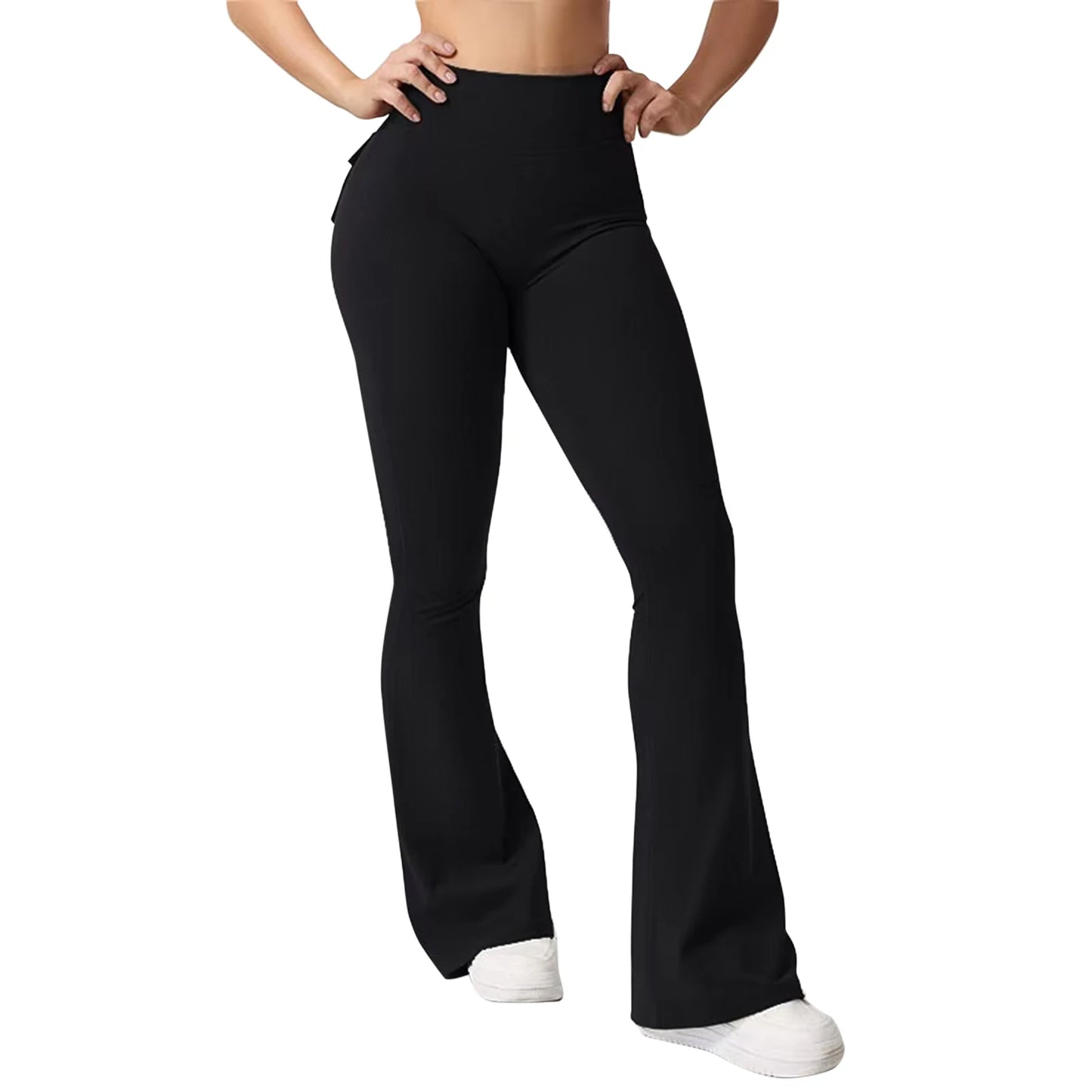 NONE Womens High Waist Yoga Leggings With Pockets Tummy Control