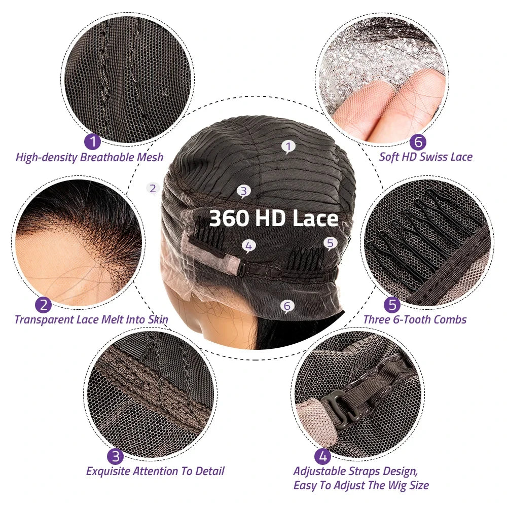 CanaryFly Deep Wave Remy Lace Front Wig For Women Premium