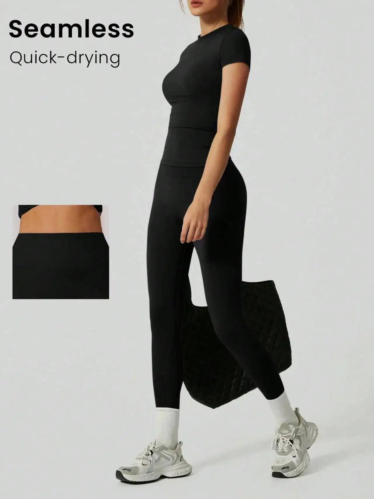 NONE Women's Seamless Quick Dry 2Piece Set For Gym Yoga